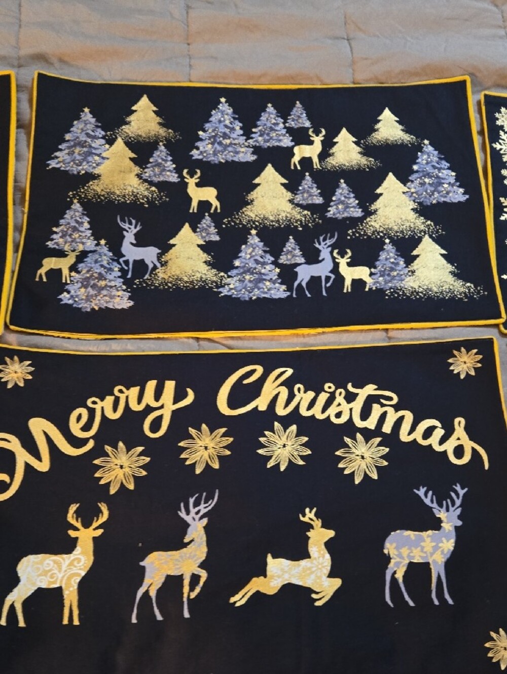 Handmade Reversible Placemats For Fall And Christmas - Set Of 6 - Picture 4 of 10